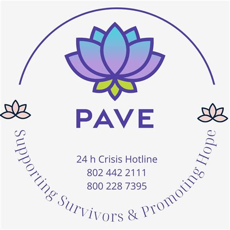 flower with words PAVE and two emergency hotline numbers